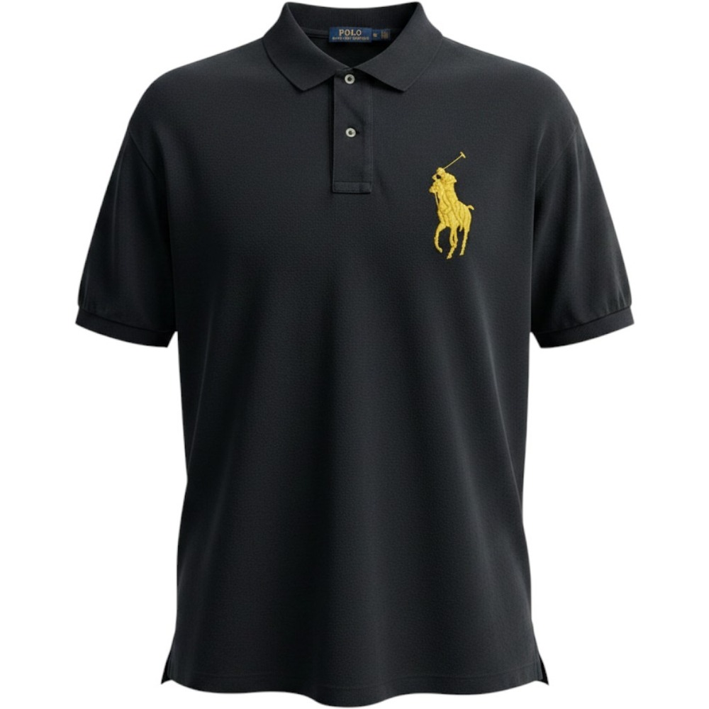 Polo Ralph Lauren Polo Shirt Sz XL Big Pony Gold Logo Cotton Pique Preppy
